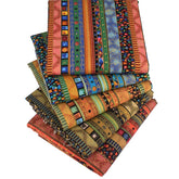Lot de 5 Fat Quarters en coton à motifs floraux ethniques de 40 cm x 50 cm